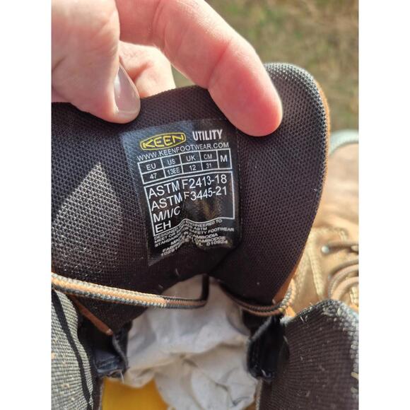 Keen Utility Mens Evanston 6in WP CT Bison/Black Leather Work Boots Size 13 EE - Picture 6 of 9